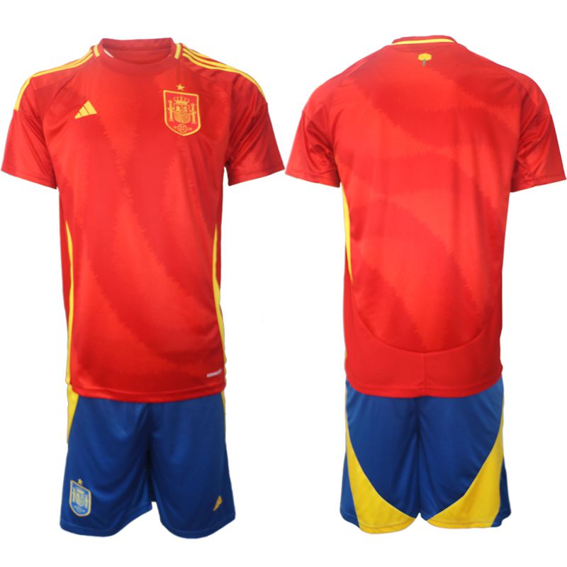 Men 2024-2025 Season Spain home red blank Soccer Jersey->->Soccer Country Jersey